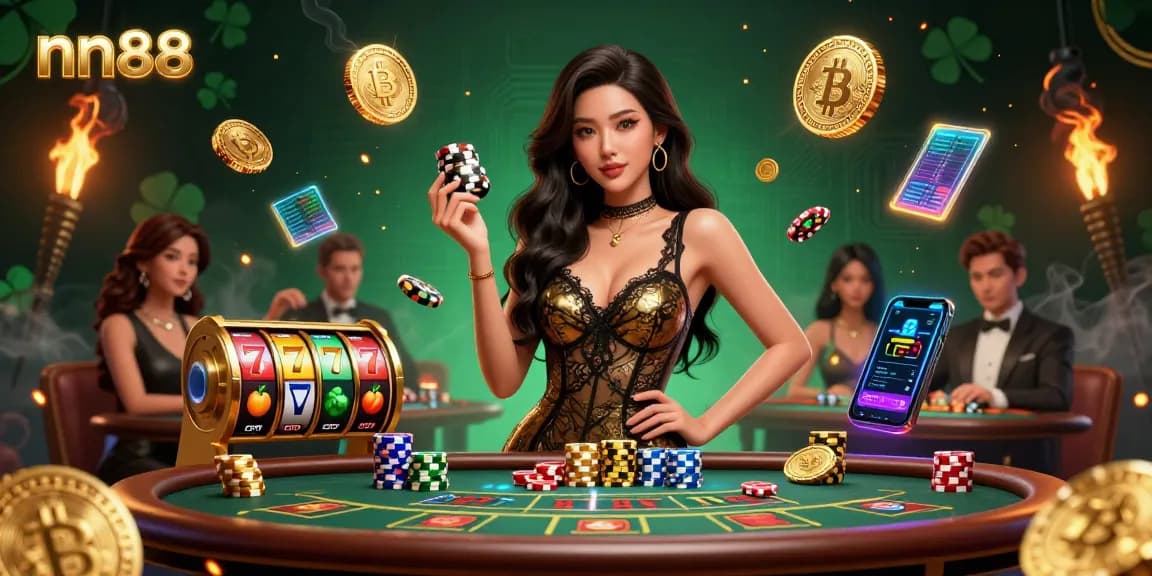 Experience high-stakes gaming at nn88 with vibrant casino elements and exciting 3D visuals.
