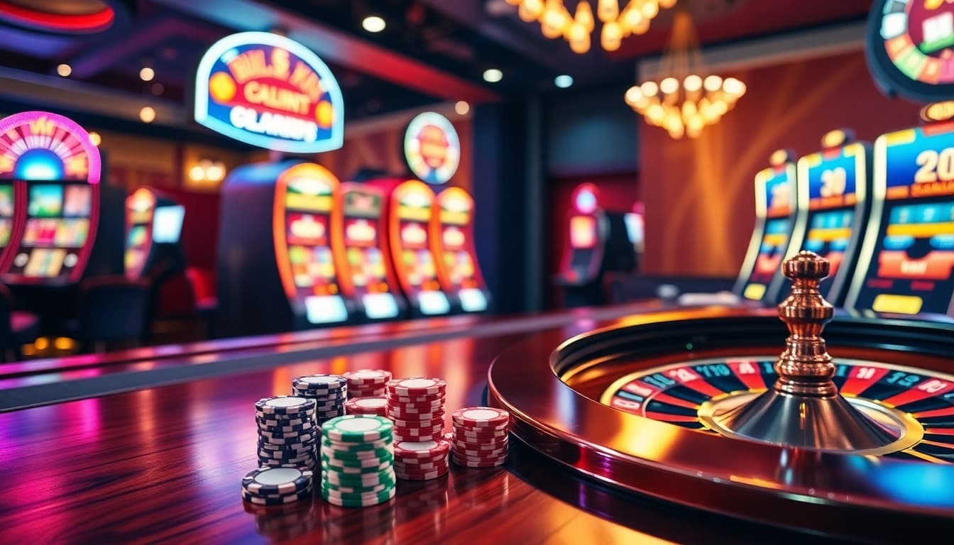 Experience thrilling gaming adventures at i9bet with vibrant casino tables and exciting slot machines.