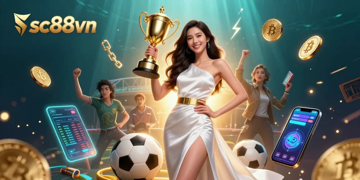 Experience dynamic betting with sc88vn, featuring illustrated sports elements and exciting casino visuals.