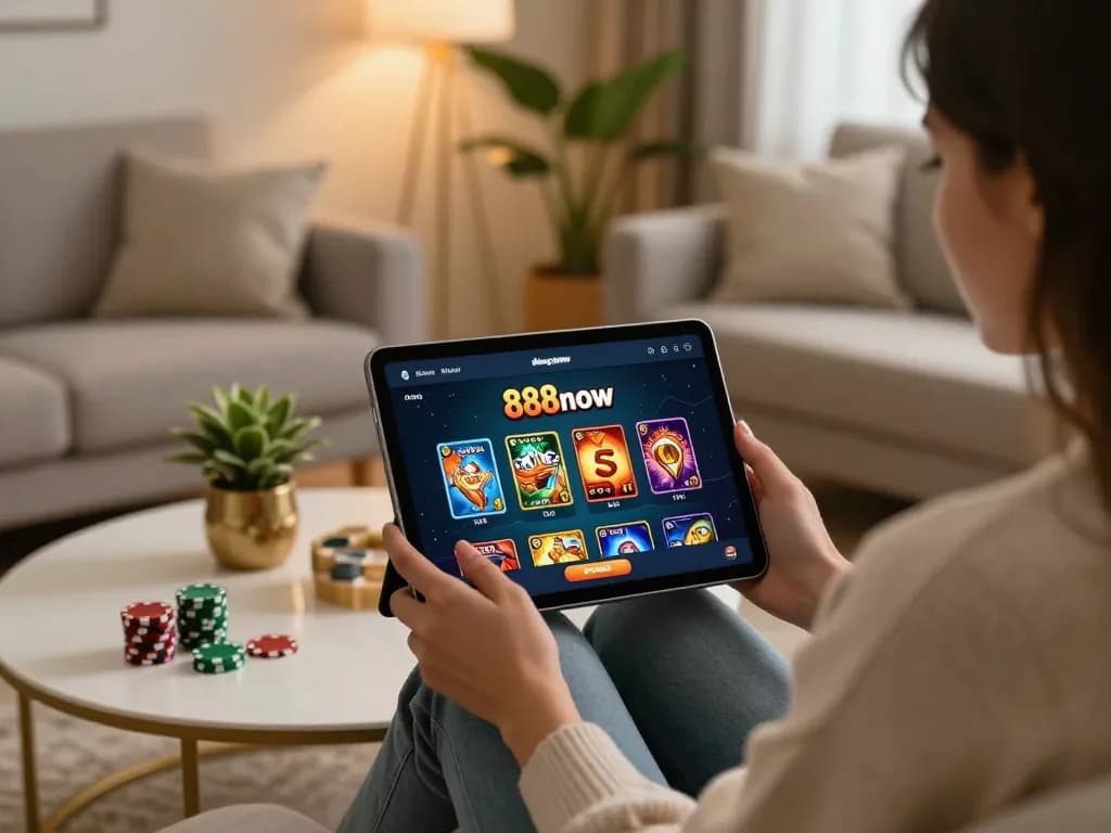 Using 888now đăng nhập to explore online slots in a cozy home setting