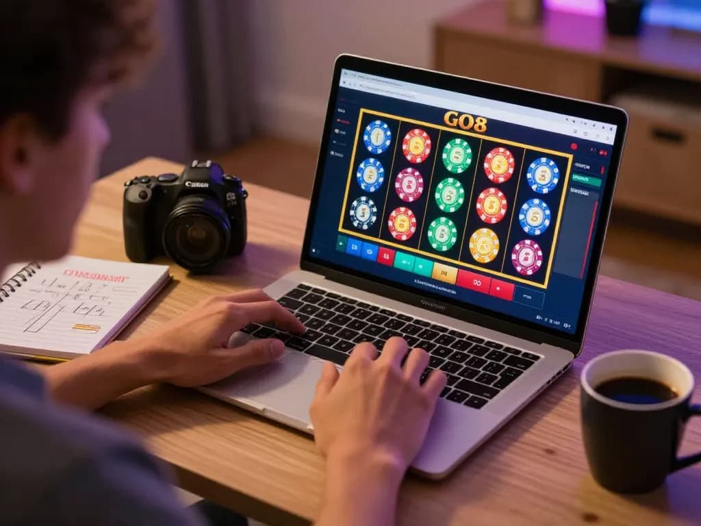 Player engaging in GO8 online casino games, showcasing interactive gaming interface