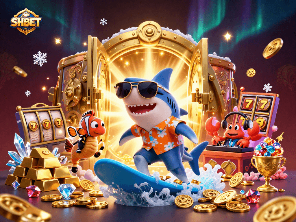 Experience SHBET's vibrant casino adventure with our 3D illustration, showcasing winning opportunities and excitement.