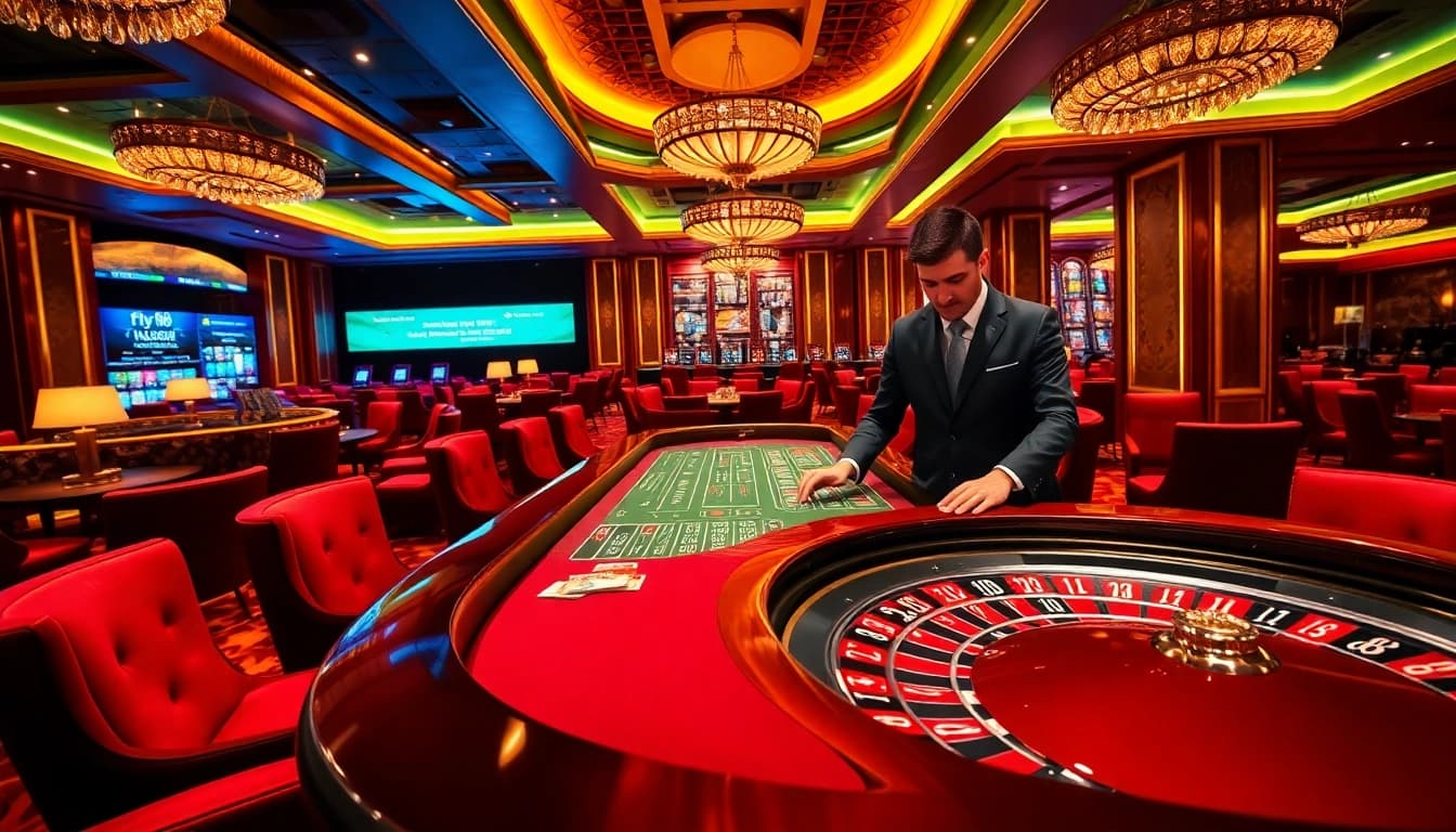 Watch captivating gameplay at the fly 88 casino table with dynamic action and vibrant chips.
