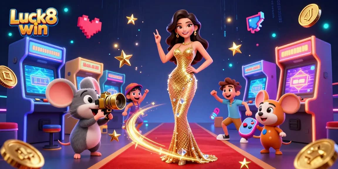 Experience epic wins at Luck8 win with a glamorous scene highlighting vibrant casino elements.