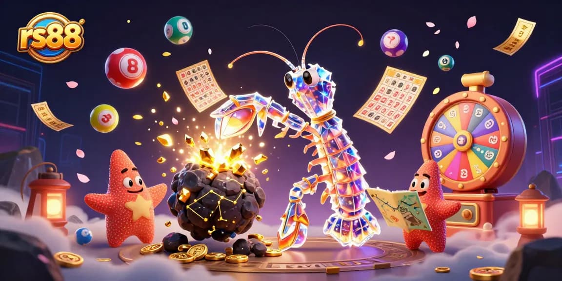 Engage with rs88 as the galactic samurai mantis shrimp attacks an asteroid, revealing treasures.