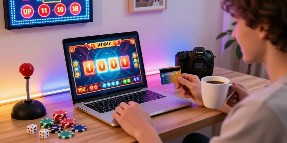 Online credit card casino gaming experience at https://jumpspace.org.uk with colorful graphics and gaming accessories.