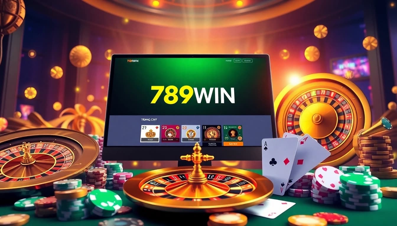 Experience thrilling gameplay on the trang chủ 789win with a vibrant casino setup showcasing cards and chips.