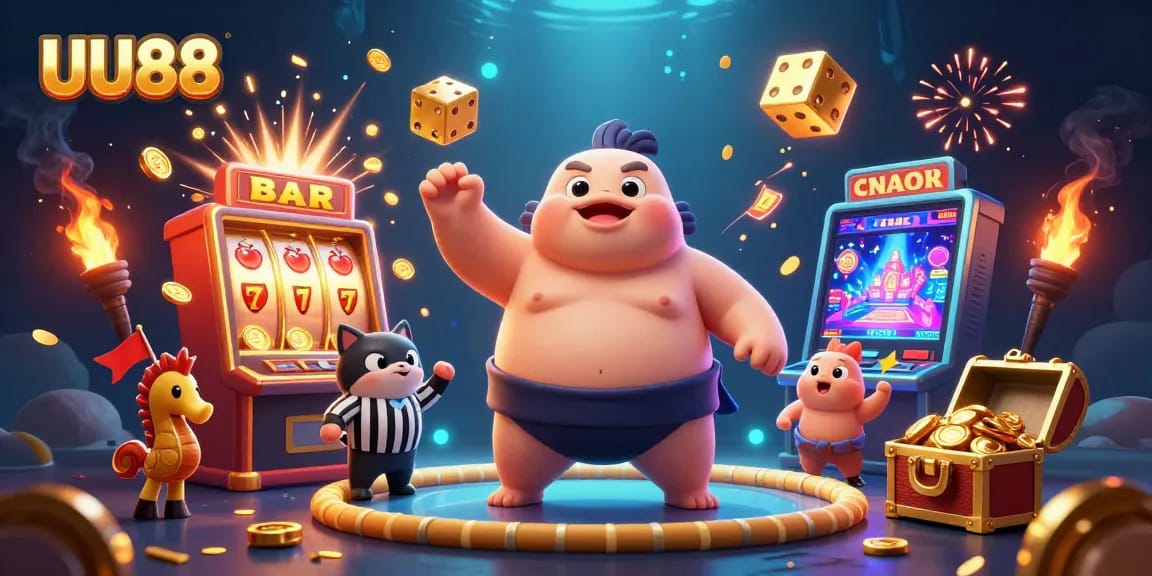 UU88 brings the casino experience alive with a fun underwater scene filled with vibrant characters and game elements.