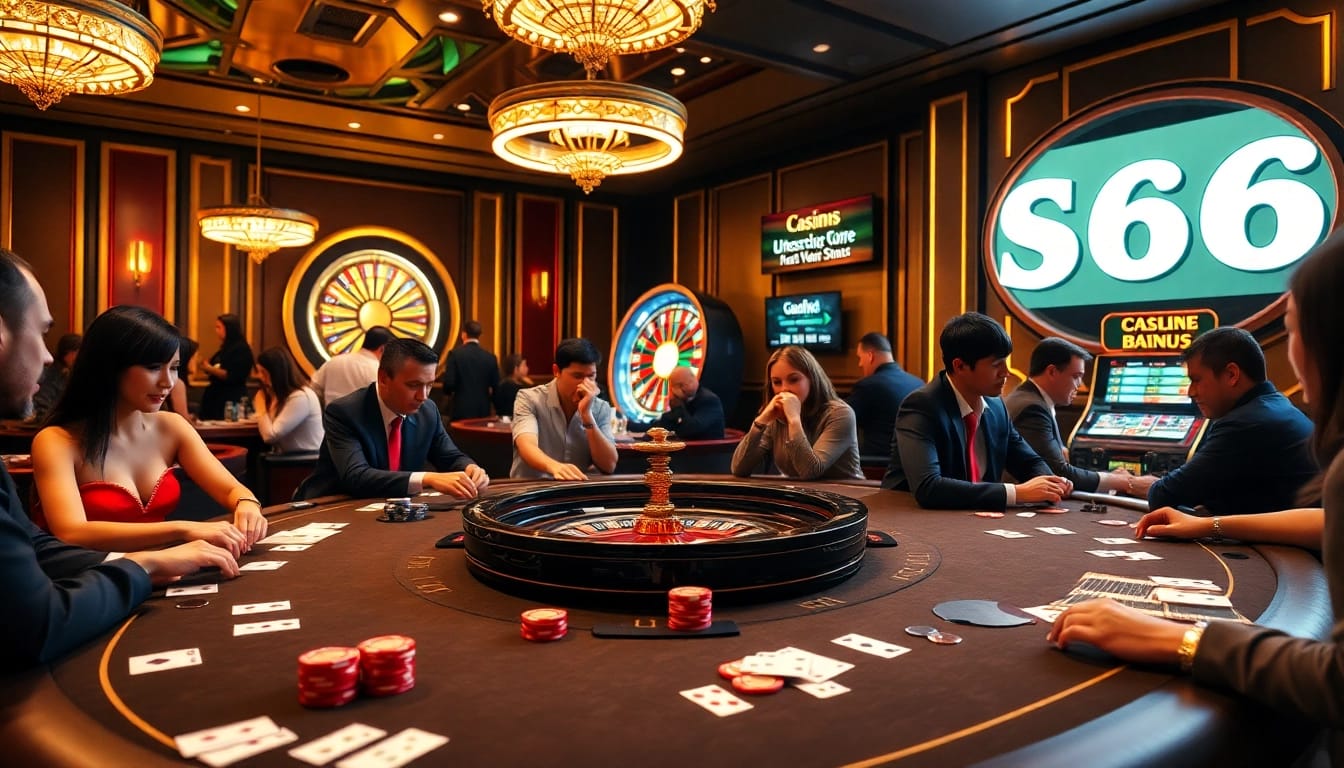 Exciting casino gameplay at S666 with vibrant tables and engaging players.