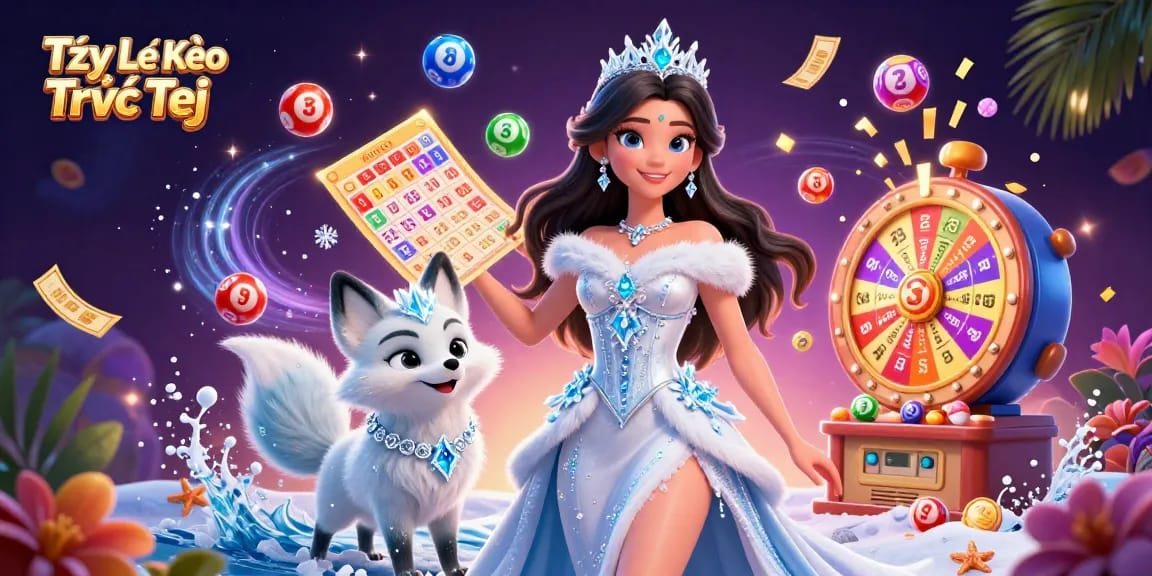 Bet on Tỷ Lệ Kèo Trực Tiếp with vibrant lottery elements and a dynamic gaming scene.