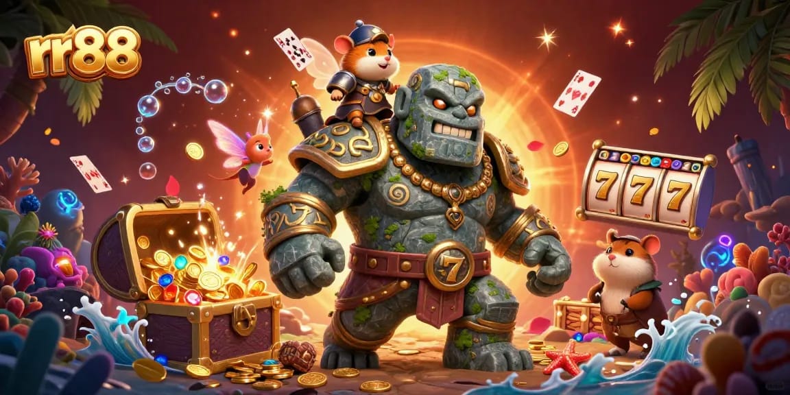 Spin the reels and win big with rr88 as you join the adventurous fairy and golem in a colorful online casino.