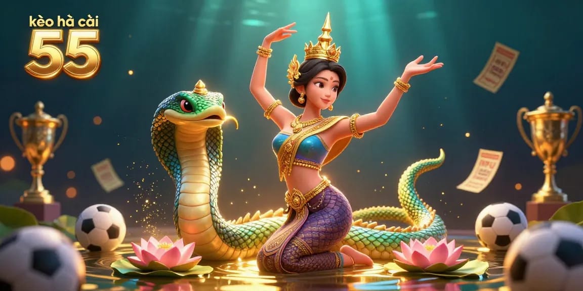 Experience kèo nhà cái 55 with dynamic sports betting visuals and vibrant characters.