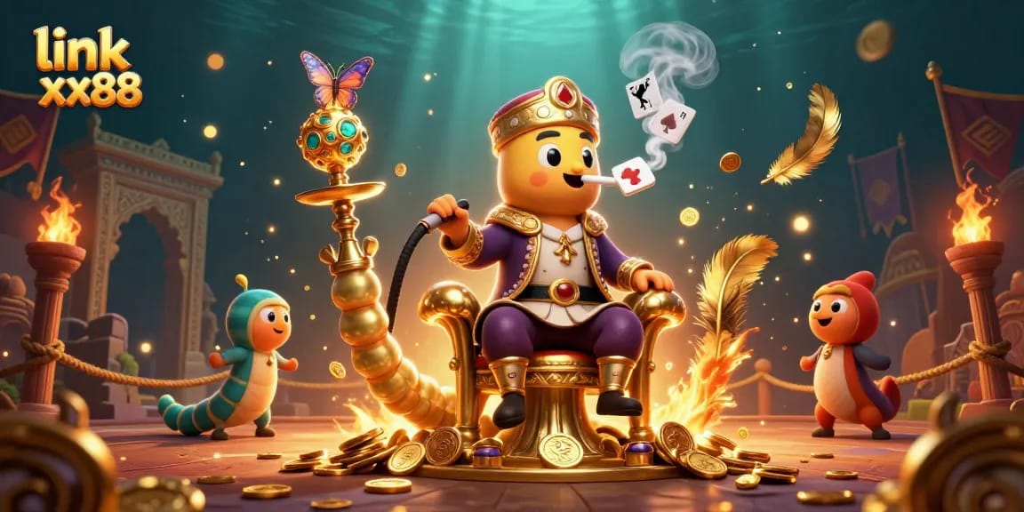 Join the excitement at link xx88, where vibrant characters bring poker thrills to life in a dynamic casino scene.