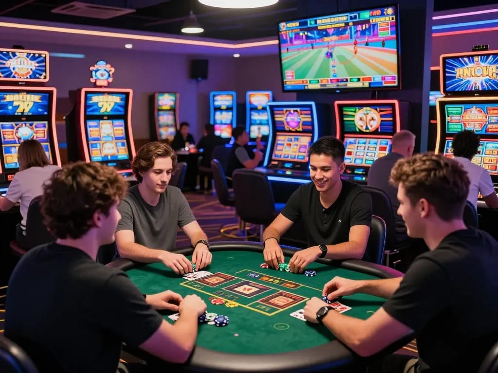 Players enjoying the excitement of MM88 online casino gaming with vibrant visuals and engaging atmosphere.