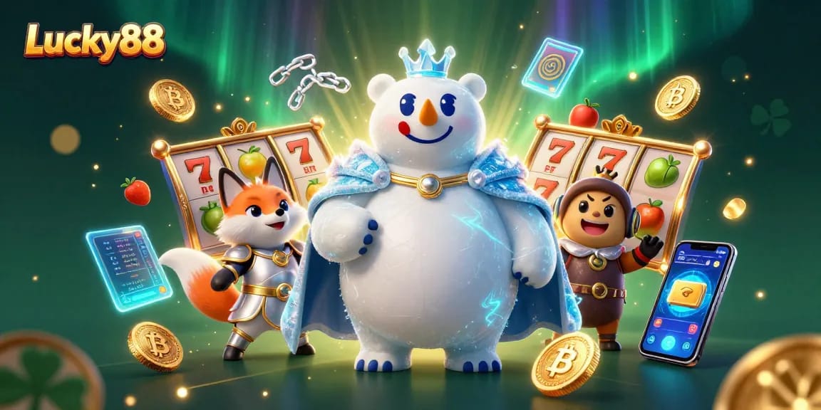 Win big with Lucky88 in an exciting and vibrant slot game scene showcasing jackpot elements.