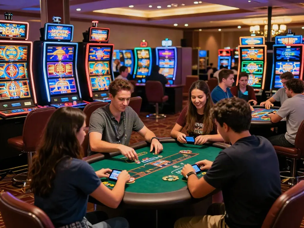Players enjoying casinos not on gamstop uk in a vibrant online gaming environment