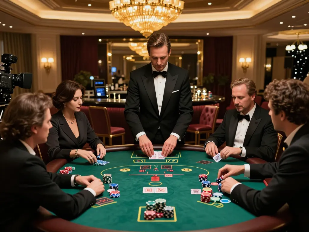 Engaging blackjack table scene at MM88 casino with players strategizing and vibrant chips visible.