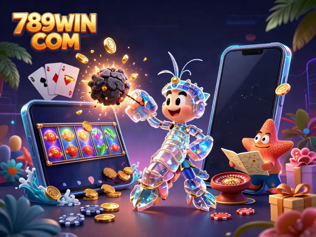 Engage in thrilling gameplay as 789WIN COM showcases a galactic samurai in a colorful casino scene.