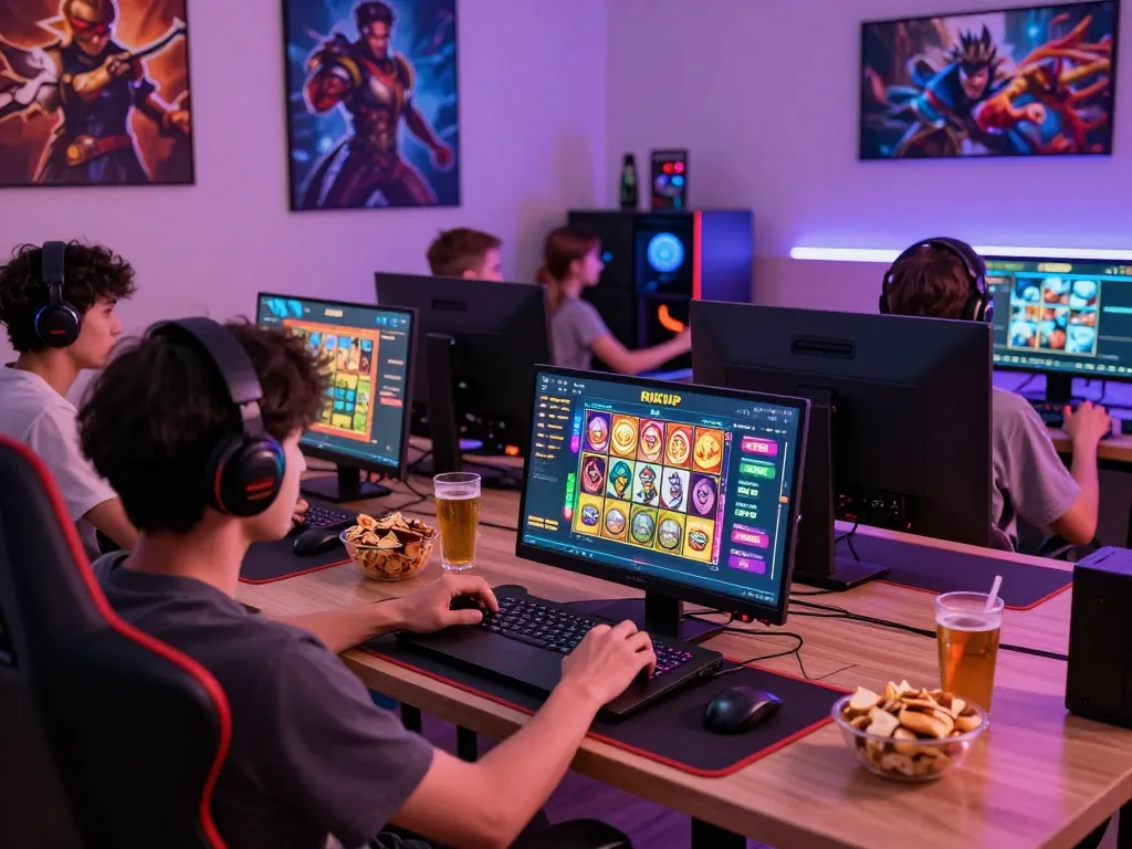 Player enjoying the vibrant RIKVIP gaming experience on a laptop with engaging graphics.