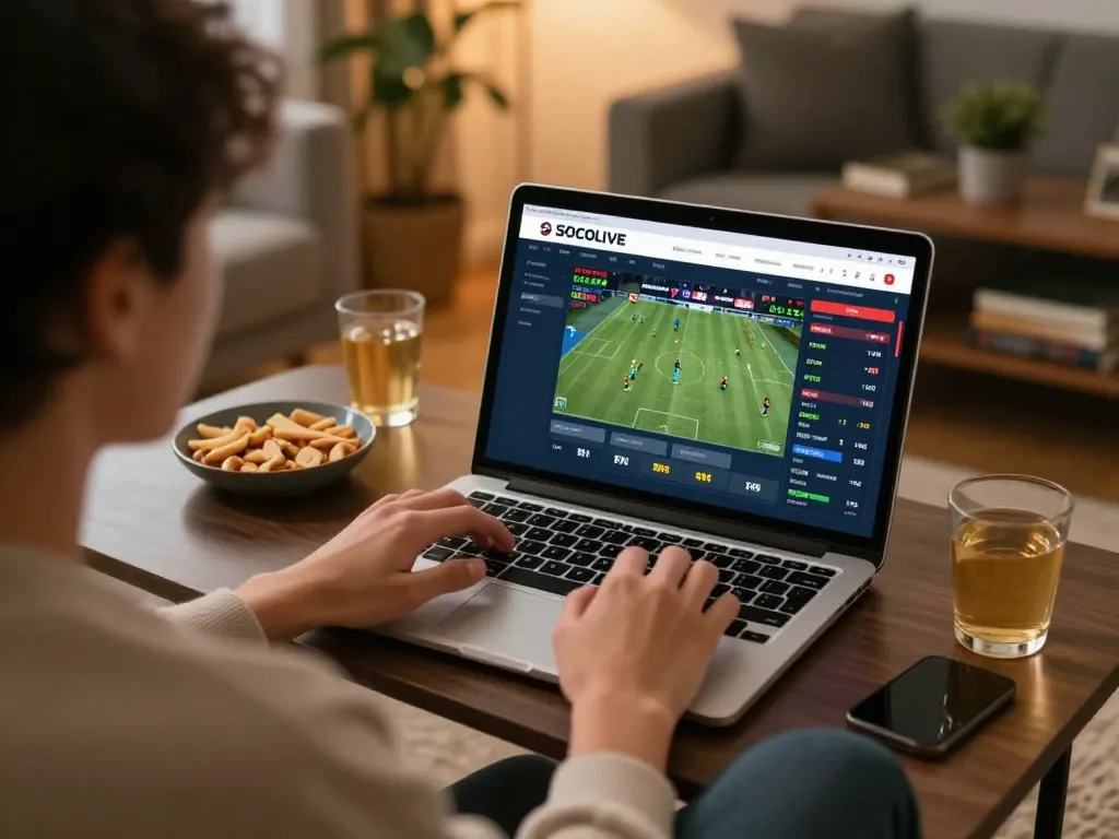 Socolive online sports betting experience during casual home gaming session.