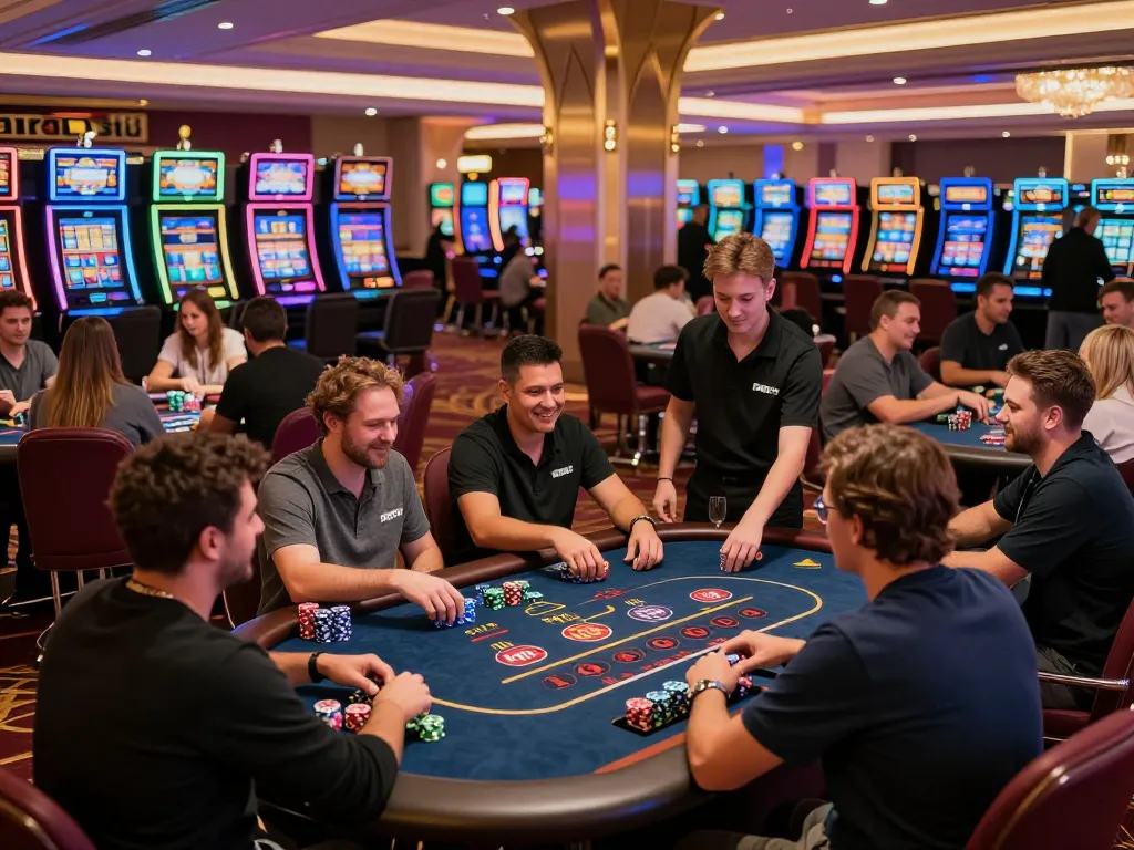 Players enjoying thrilling moments at 33win's exciting casino tables