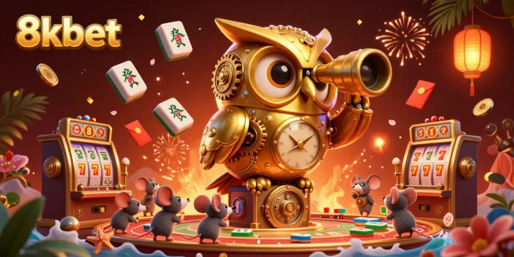 Experience thrilling gameplay at 8kbet with a vibrant 3D casino scene showcasing rich details and dynamic elements.