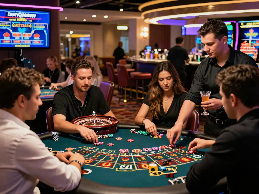 Exciting scene of players enjoying games at casinos not on gamstop uk.