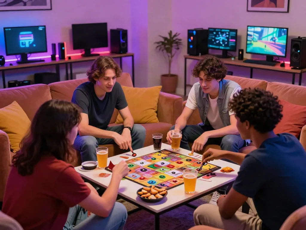 Group of friends enjoying casinos not on gamstop uk in a lively gaming atmosphere.
