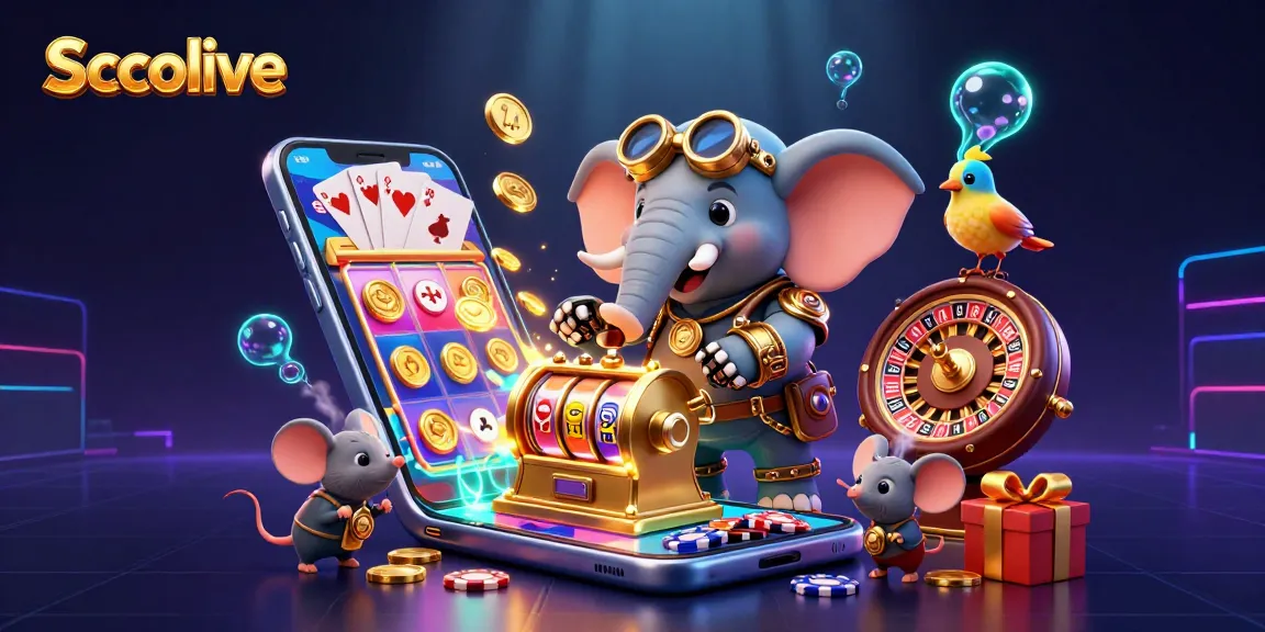 Socolive engages players with vibrant 3D steampunk elephant, golden slot machine, and dazzling casino elements.