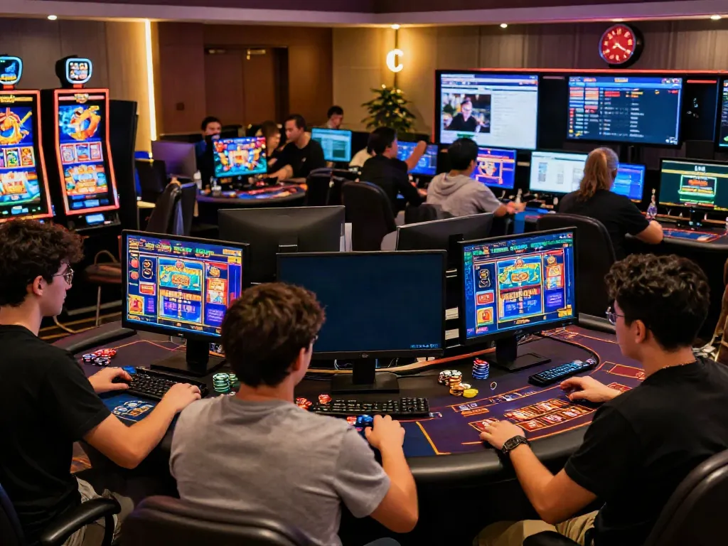 Casinos not on Gamstop UK feature vibrant players engaged in exciting online gaming.