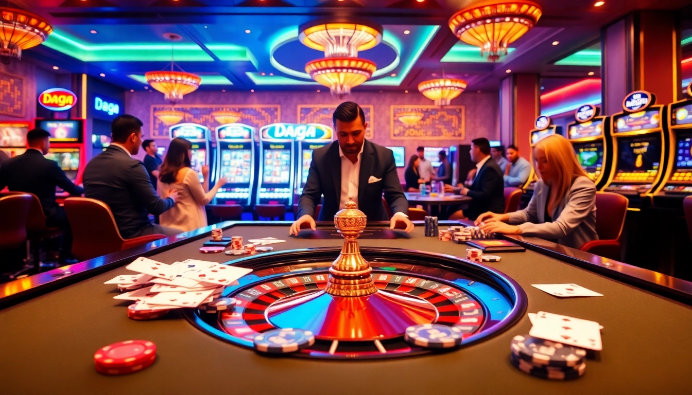 Players enjoying an exciting casino experience, focusing on the daga link for seamless online gambling.