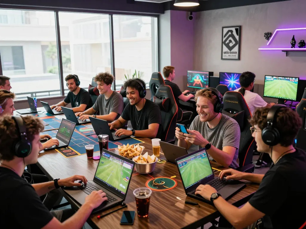 Players engaging in thrilling games at https://sonclub.baby/ vibrant gaming lounge environment.