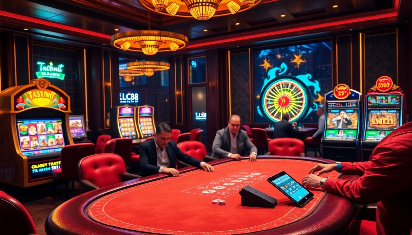 Experience thrilling games at lc88 nhà cái uy tín with vibrant casino tables and exciting slot machines.