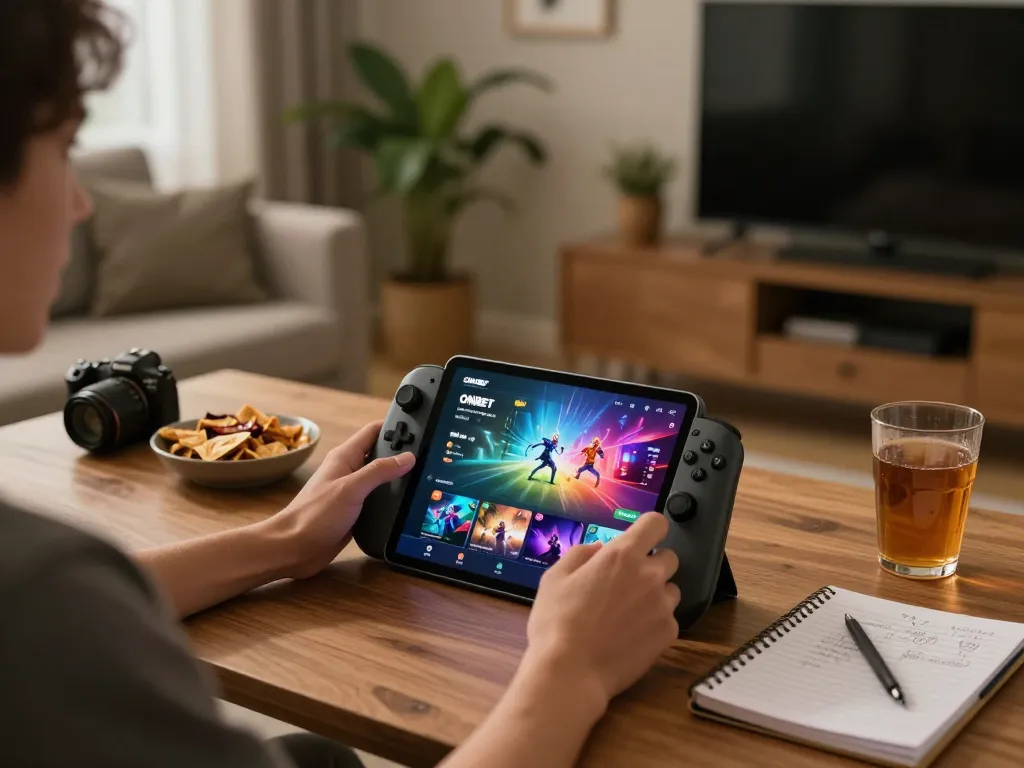 Engaging in the ONBET app while playing exciting casino games at home, illustrating a modern gaming lifestyle and strategic approach