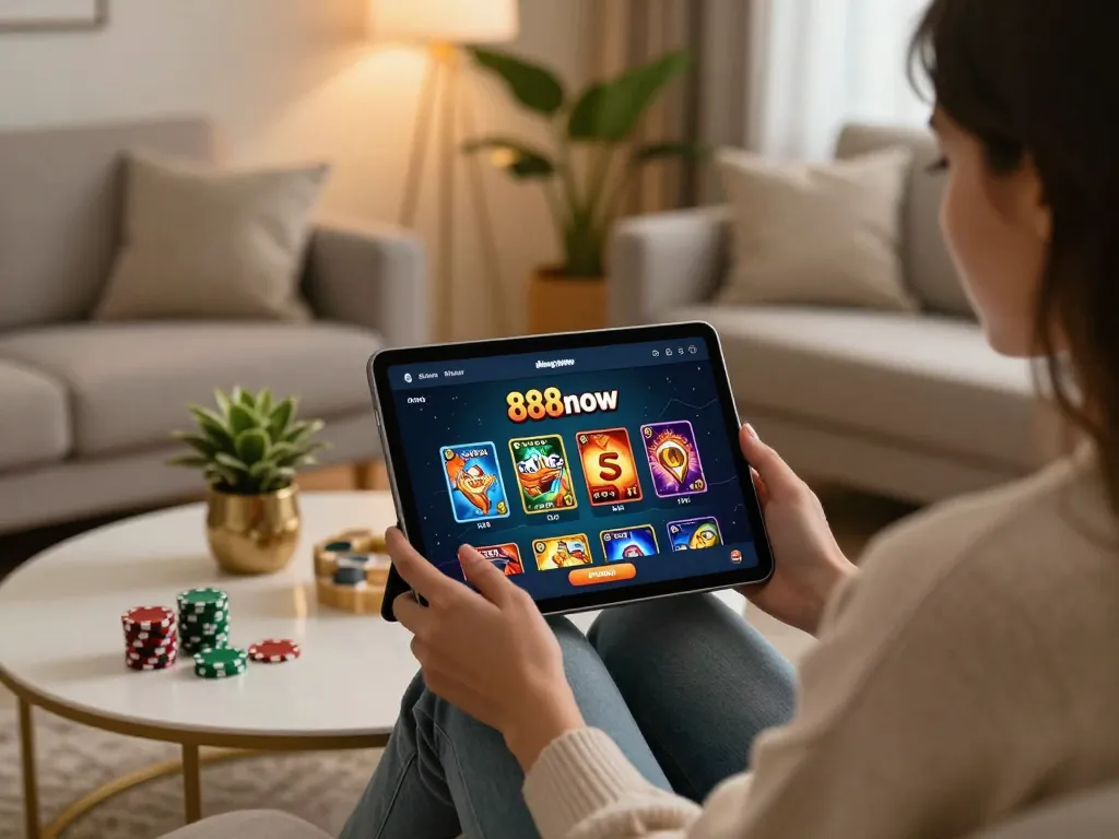 Using 888now đăng nhập to explore online slots in a cozy home setting
