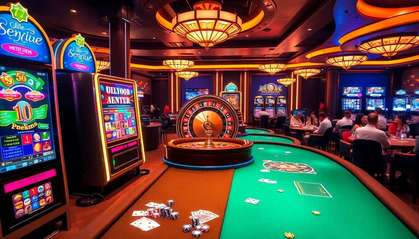 Experience the excitement of gambling at 78winbiz.com with vibrant slot machines and poker tables.
