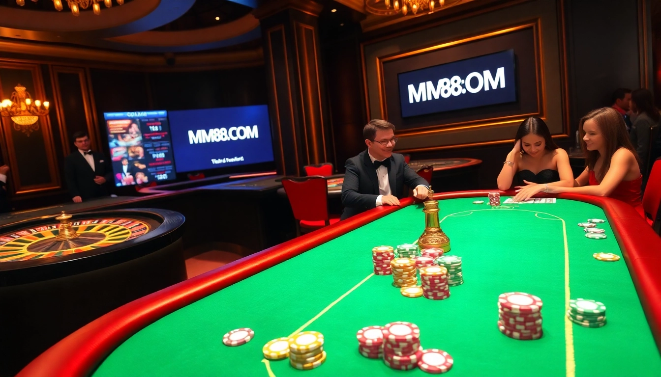 Experience the excitement of gaming at MM88.COM with vibrant tables and engaging players.