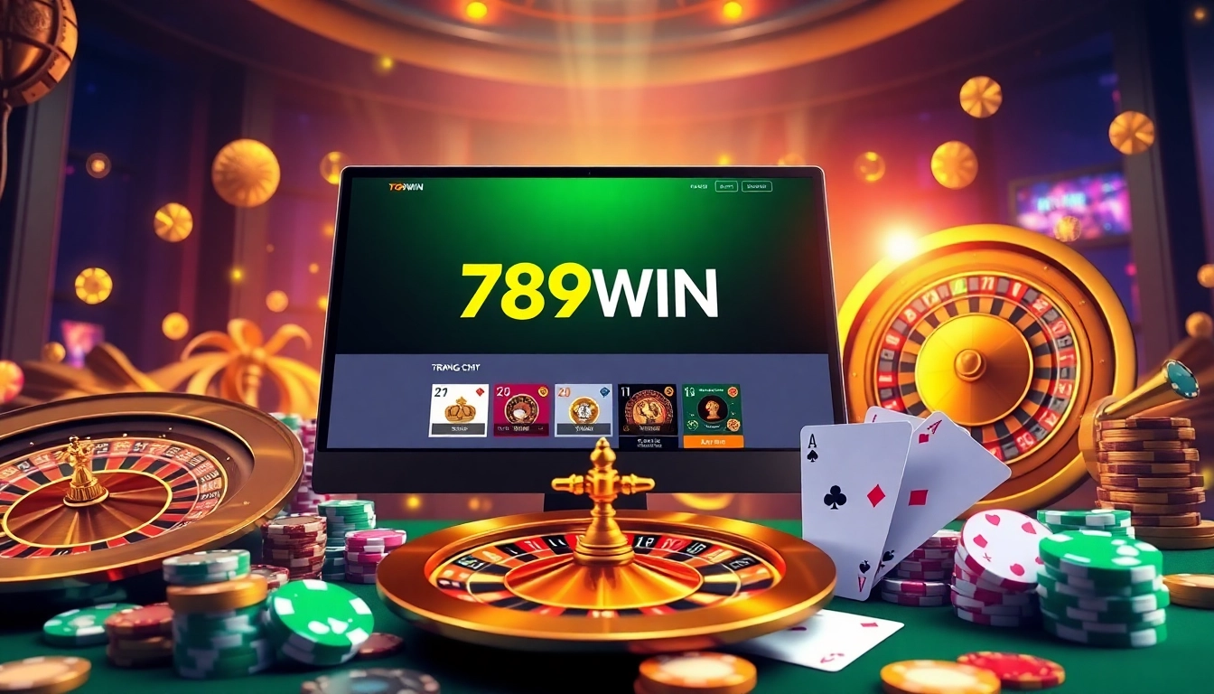 Experience thrilling gameplay on the trang chủ 789win with a vibrant casino setup showcasing cards and chips.