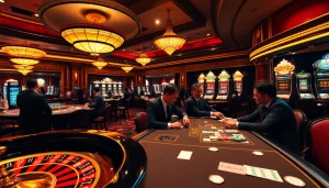 Experience the excitement at rik vip with players engaged in intense casino gameplay at vibrant tables.