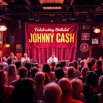 Celebrating at the Johnny Cash Birthday Bash with a warm atmosphere and vibrant crowd at johnnycashbirthday.com.