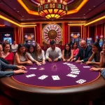 Gamble strategically at UK88's dynamic poker table surrounded by vibrant casino excitement.