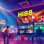 Engaging online gambling scene featuring Hi88's casino games, showing users enjoying slots and sports betting at stimmgewitter.org.