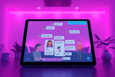 Engaging interface showcasing sex chat AI with inviting avatars and conversation bubbles.