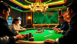 Experience the thrill of HAYBET with an exciting poker game at a luxurious casino.