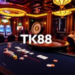 Experience high-stakes poker at TK88 Casino with vibrant casino elements in play.