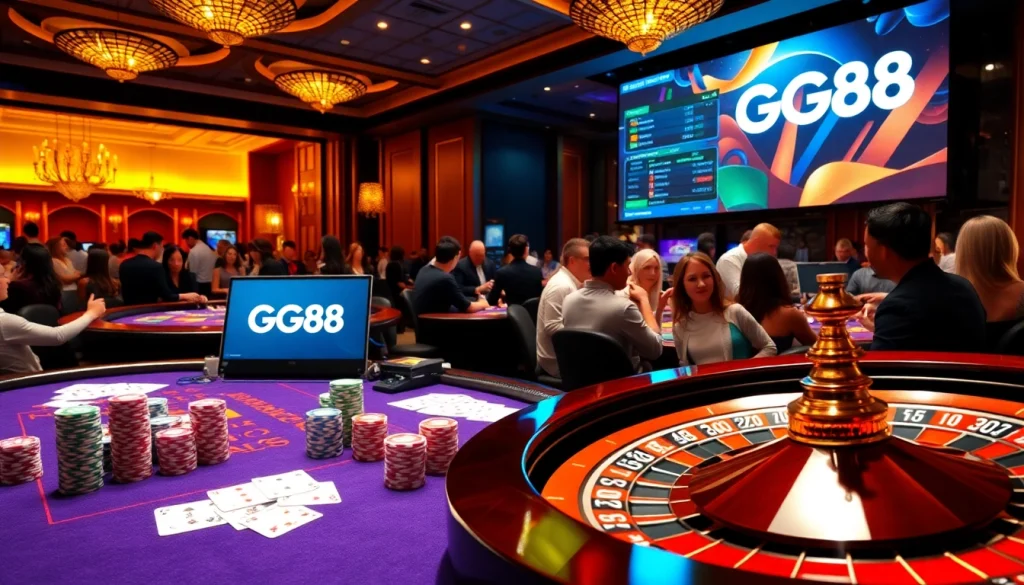 Engaging casino scene featuring vibrant poker chips and cards at https://www.gg88com.com/ for a high-stakes gambling experience.