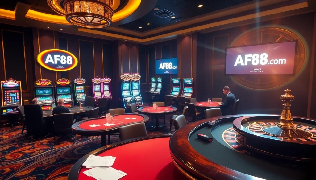 Engaging in exciting poker gameplay at AF88 com online casino, showcasing poker chips and betting slips.