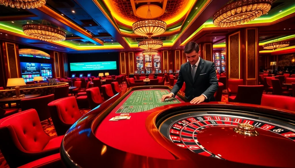 Watch captivating gameplay at the fly 88 casino table with dynamic action and vibrant chips.